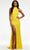 Ashley Lauren - 11174 High Halter Sequin Gown Prom Dresses 0 / Yellow