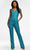Ashley Lauren - 11175 Off Shoulder Sequin Jumpsuit Evening Dresses 0 / Turquoise