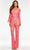 Ashley Lauren - 11181 Bell Sleeve Beaded Jumpsuit Evening Dresses 0 / Hot Pink