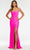 Ashley Lauren - 11184 Bead-Trimmed Slit Gown Special Occasion Dress 00 / Fuchsia