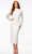 Ashley Lauren 11197 - Long Sleeve High Neck Tea-Length Dress Special Occasion Dress 0 / Ivory