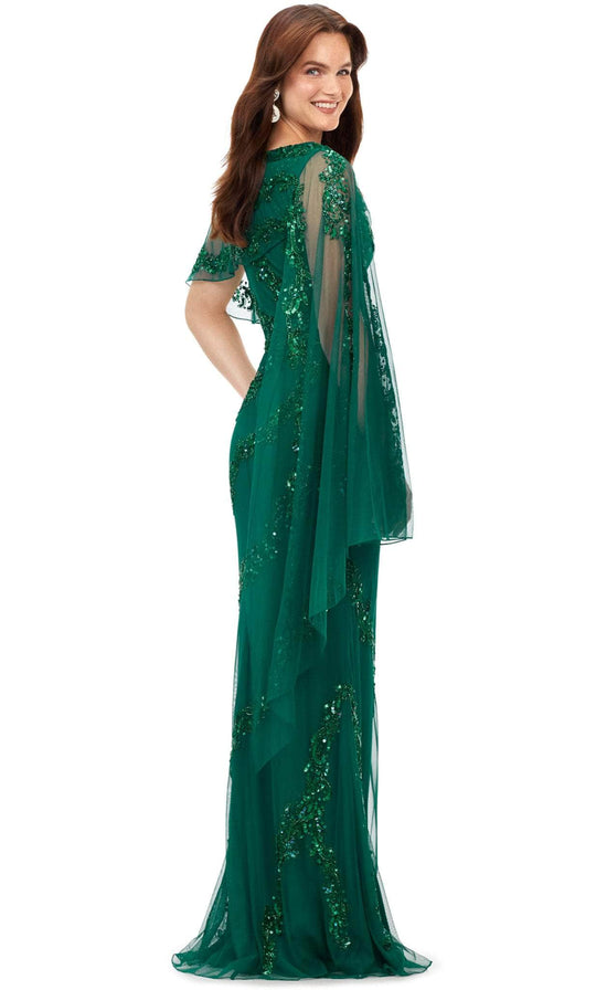 Ashley Lauren 11213 - Asymmetrical Overlay Evening Gown