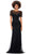 Ashley Lauren 11215 - Short Sleeve Beaded Evening Gown Special Occasion Dress 0 / Black
