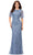 Ashley Lauren 11216 - Beaded Jewel Neck Evening Gown Evening Gown 0 / Vintage Blue