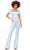 Ashley Lauren 11218 - Puff Sleeve Scuba Jumpsuit Special Occasion Dress 0 / Sky
