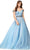 Ashley Lauren 11221 - Off-Shoulder Sweetheart Neck Ballgown Special Occasion Dress 0 / Sky