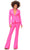 Ashley Lauren 11225 - Two Piece Long Sleeve Pantsuit Special Occasion Dress 0 / Hot Pink