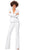 Ashley Lauren 11225 - Two Piece Long Sleeve Pantsuit Special Occasion Dress 0 / White