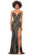 Ashley Lauren 11236 - Sequined High Slit Prom Gown Prom Gown 00 / Gold/Black