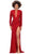 Ashley Lauren 11241 - Lace-Up Long Sleeve Evening Gown Evening Gown 00 / Elecrtric Red