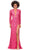 Ashley Lauren 11241 - Lace-Up Long Sleeve Evening Gown Evening Gown 00 / Electric Pink