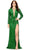 Ashley Lauren 11241 - Lace-Up Long Sleeve Evening Gown Evening Gown 00 / Kelly Green