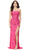 Ashley Lauren 11242 - Beaded Strapless Gown Special Occasion Dress 0 / Neon Pink