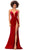 Ashley Lauren 11263 - Velvet Strapless Evening Gown Special Occasion Dress 00 / Red