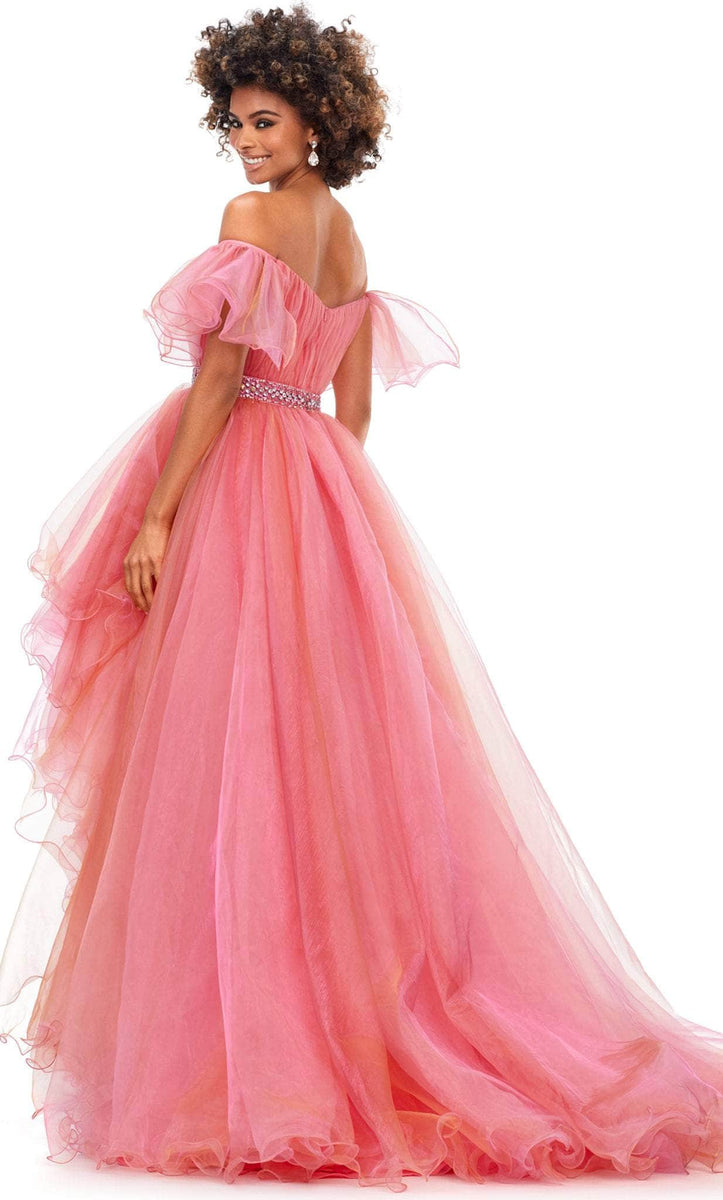 Ashley Lauren 11269 - Off Shoulder Organza High Low Gown – Couture Candy