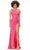 Ashley Lauren 11277 - Feathered Strap Beaded Prom Gown Prom Gown 0 / Neon Pink
