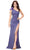 Ashley Lauren 11277 - Feathered Strap Beaded Prom Gown Prom Gown 0 / Periwinkle