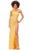 Ashley Lauren 11277 - Feathered Strap Beaded Prom Gown Prom Gown 0 / Yellow