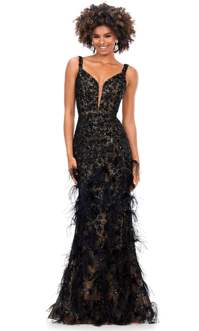 Ashley Lauren 11279 - Sleeveless Sequin Prom Gown Special Occasion Dress 0 / Black