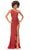 Ashley Lauren 11280 - Fringed Asymmetrical Prom Gown Special Occasion Dress 0 / Orange
