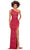 Ashley Lauren 11284 - Peacock Beaded Prom Dress Special Occasion Dress 00 / Ruby Red