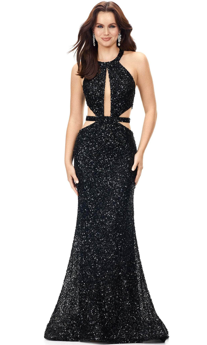 Ashley Lauren 11286 - Sequin Sleeveless Gown Special Occasion Dress 0 / Black