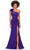 Ashley Lauren 11290 - Feathered Strap Evening Gown Special Occasion Dress 00 / Black Orchid