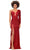Ashley Lauren 11291 - Sequined Lace-Up Evening Gown Evening Gown 0 / Red