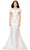 Ashley Lauren 11300 - Satin Off-Shoulder Evening Gown Special Occasion Dress 0 / Ivory