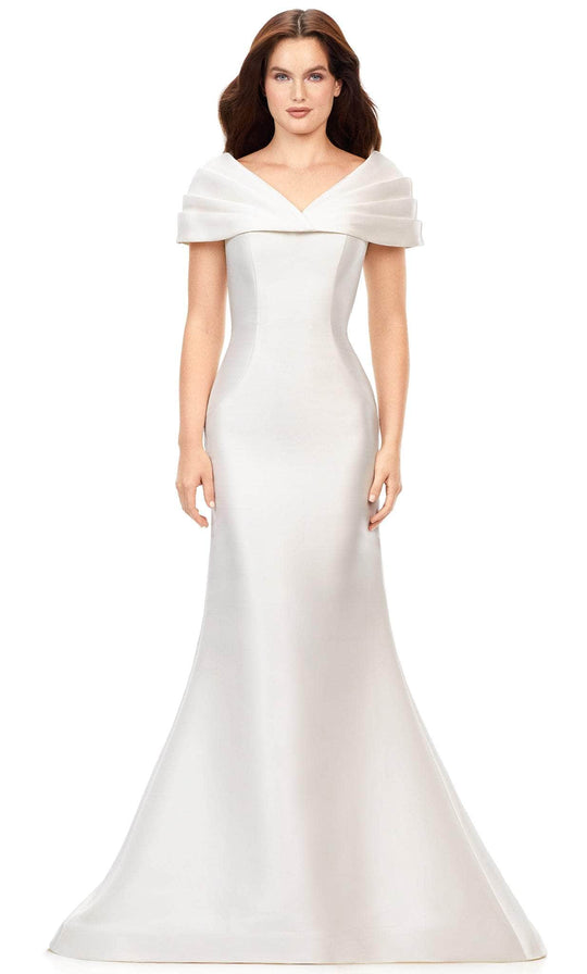 Ashley Lauren 11300 - Satin Off-Shoulder Evening Gown