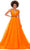 Ashley Lauren 11305 - Plunging V-Neck Ballgown Special Occasion Dress 00 / Orange