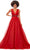 Ashley Lauren 11305 - Plunging V-Neck Ballgown Special Occasion Dress 00 / Red