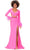 Ashley Lauren 11308 - Feathered Cuff Prom Dress Special Occasion Dress 00 / Hot Pink