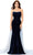 Ashley Lauren 11311 - Overskirt Velvet Evening Gown Special Occasion Dress 0 / Navy/Sky
