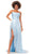 Ashley Lauren 11313 - Ruched Strapless Prom Gown Special Occasion Dress 0 / Sky
