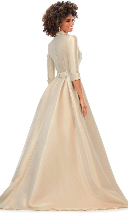 Ashley Lauren 11326 - Quarter Sleeves Satin Ballgown