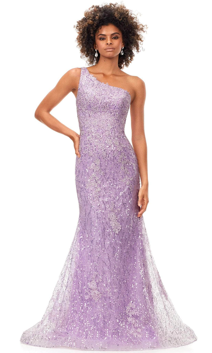 Ashley Lauren 11334 - Soft-Looking One Shoulder Trumpet Gown Special Occasion Dress 0 / Lilac