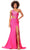 Ashley Lauren 11337 - Asymmetric Neck Mermaid Prom Gown Prom Gown 00 / Hot Pink