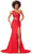 Ashley Lauren 11337 - Asymmetric Neck Mermaid Prom Gown Prom Gown 00 / Red