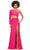 Ashley Lauren 11340 - Sequin One Sleeve Evening Gown Special Occasion Dress 00 / Hot Pink