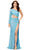 Ashley Lauren 11340 - Sequin One Sleeve Evening Gown Special Occasion Dress 00 / Light Blue