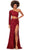 Ashley Lauren 11340 - Sequin One Sleeve Evening Gown Special Occasion Dress 00 / Red