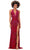 Ashley Lauren 11341 - Halter Plunging Embellished Long Gown Special Occasion Dress 0 / Red