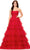 Ashley Lauren 11343 - Strapless Ruched Bodice Ballgown Special Occasion Dress 00 / Red