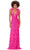 Ashley Lauren 11349 - Sleeveless Feathered Evening Gown Special Occasion Dress 00 / Hot Pink