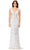 Ashley Lauren 11349 - Sleeveless Feathered Evening Gown Special Occasion Dress 00 / Ivory