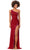 Ashley Lauren 11352 - One Sleeve Beaded Evening Gown Special Occasion Dress 00 / Red
