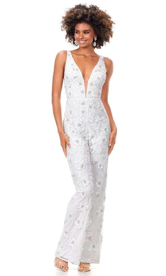 Ashley Lauren 11355 - Sequined Sleeveless Jumpsuit