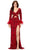 Ashley Lauren 11364 - Crisscross Bodice Long Sleeve Evening Gown Special Occasion Dress 00 / Red