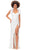 Ashley Lauren 11367 - Beaded High Slit Evening Gown Evening Gown 0 / Ivory